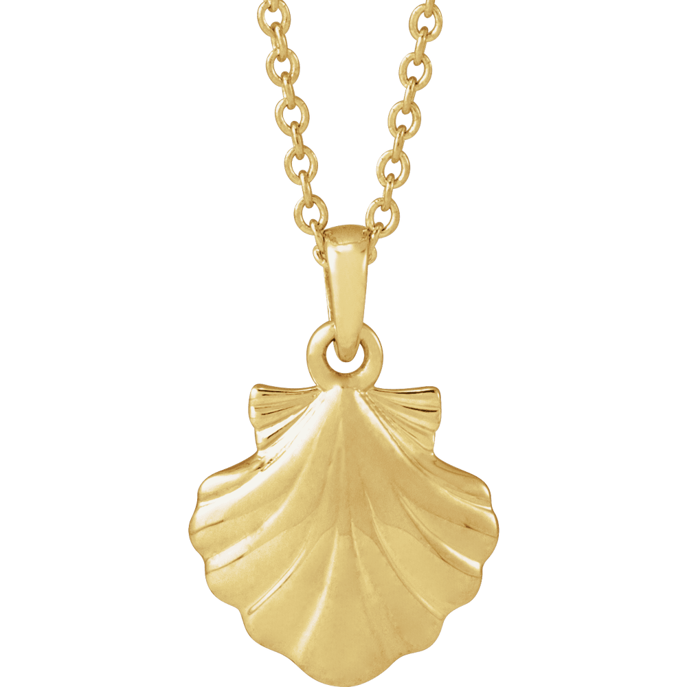 14K Yellow Gold Shell Necklace