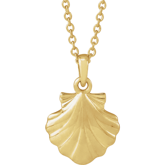 14K Yellow Gold Shell Necklace