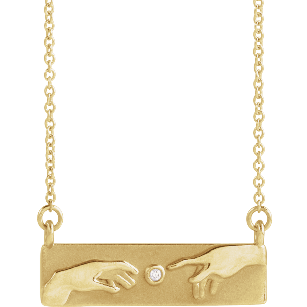 14K Yellow Gold .0075 CTW Diamond Creation of Adam Necklace