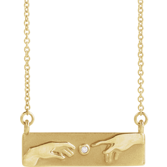 14K Yellow Gold .0075 CTW Diamond Creation of Adam Necklace