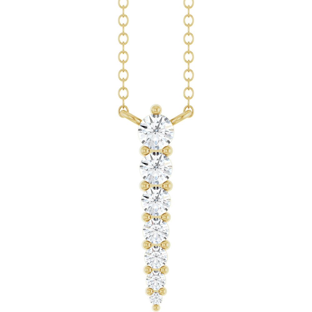 14K Yellow Gold 1/6 CTW Lab-Grown Diamond Graduated Necklace