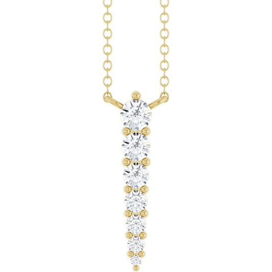 14K Yellow Gold 1/6 CTW Lab-Grown Diamond Graduated Necklace