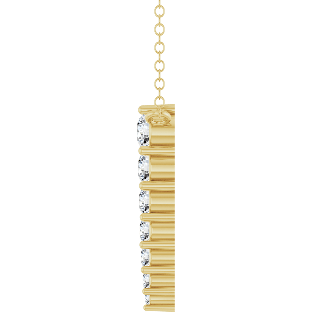 14K Yellow Gold 1/6 CTW Lab-Grown Diamond Graduated Necklace