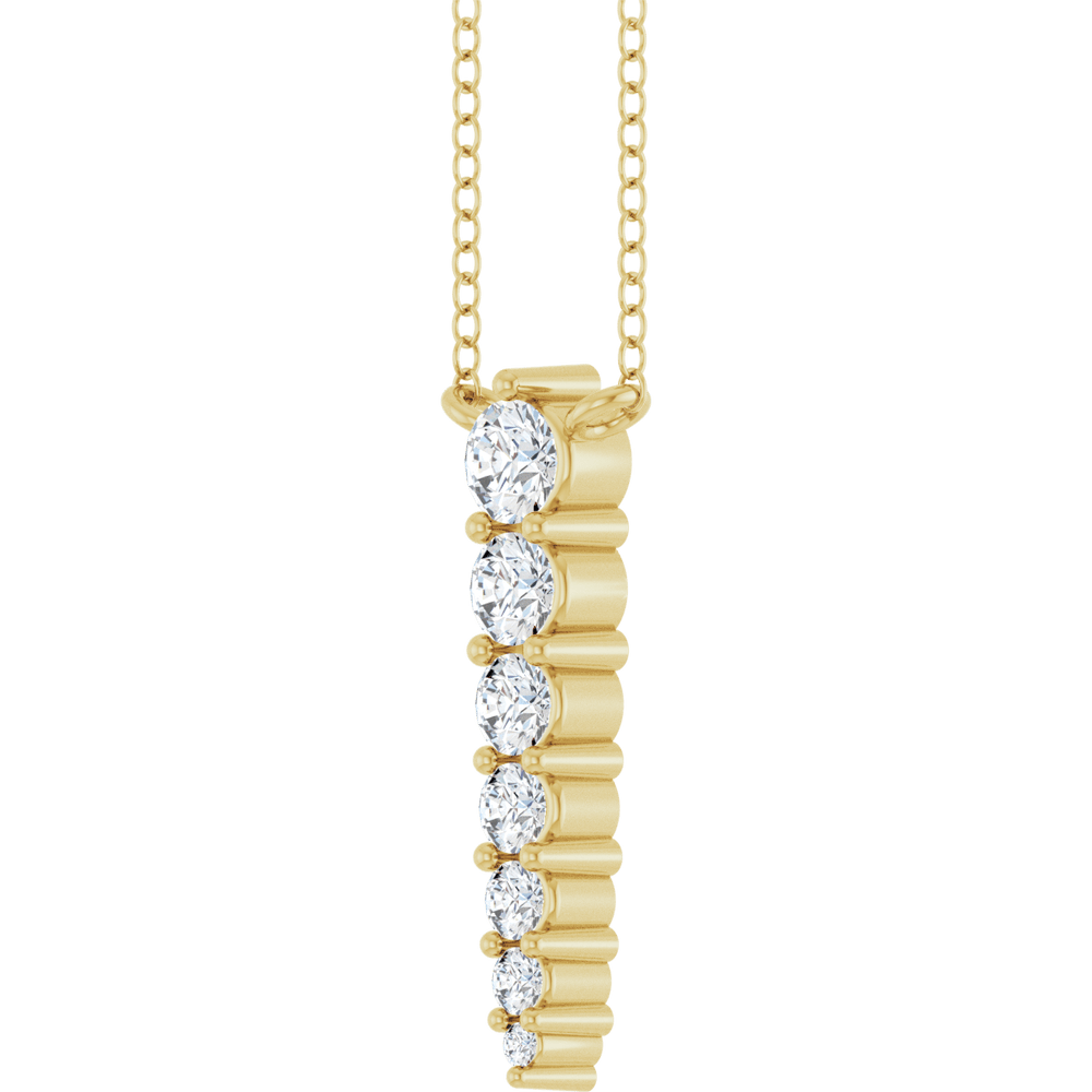 14K Yellow Gold 1/6 CTW Lab-Grown Diamond Graduated Necklace