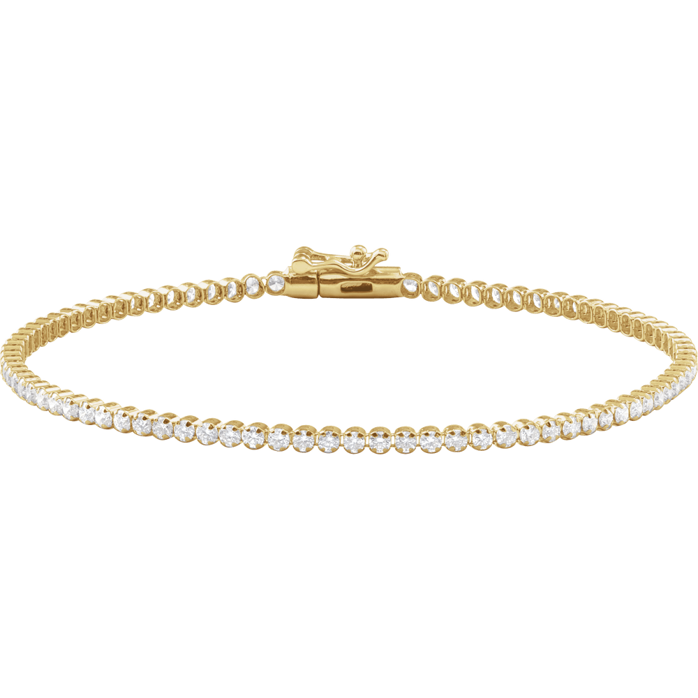 14K Yellow Gold 1 5/8 CTW Lab-Grown Diamond Line 7" Bracelet