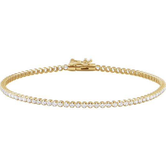 14K Yellow Gold 1 5/8 CTW Lab-Grown Diamond Line 7" Bracelet