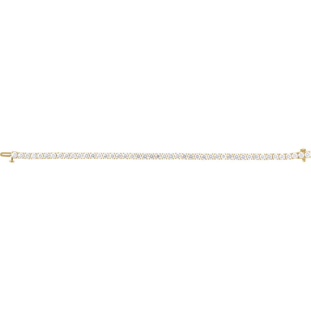 14K Yellow Gold 8 CTW Lab-Grown Diamond Line 7" Bracelet