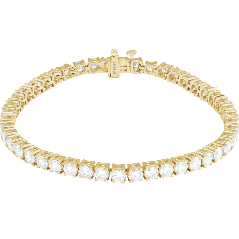 14K Yellow Gold 8 CTW Lab-Grown Diamond Line 7" Bracelet