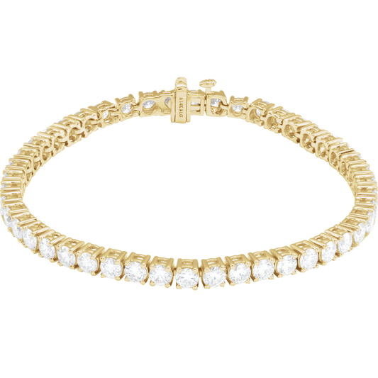 14K Yellow Gold 8 CTW Lab-Grown Diamond Line 7" Bracelet