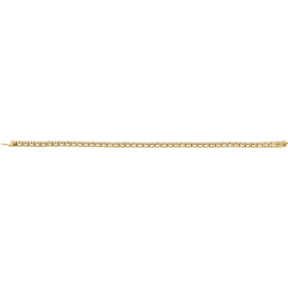 14K Yellow Gold 8 CTW Lab-Grown Diamond Line 7" Bracelet