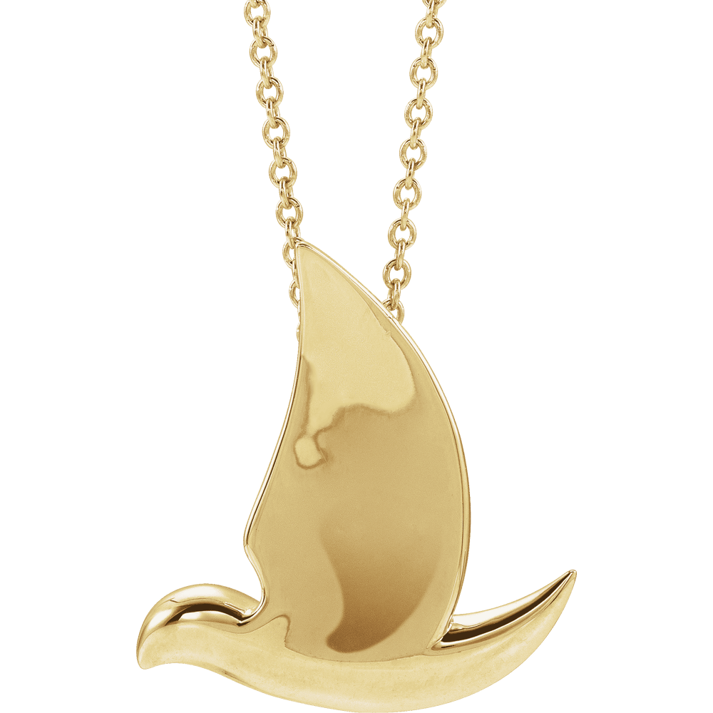 14K Yellow Gold Holy Spirit Dove Necklace