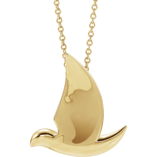 14K Yellow Gold Holy Spirit Dove Necklace