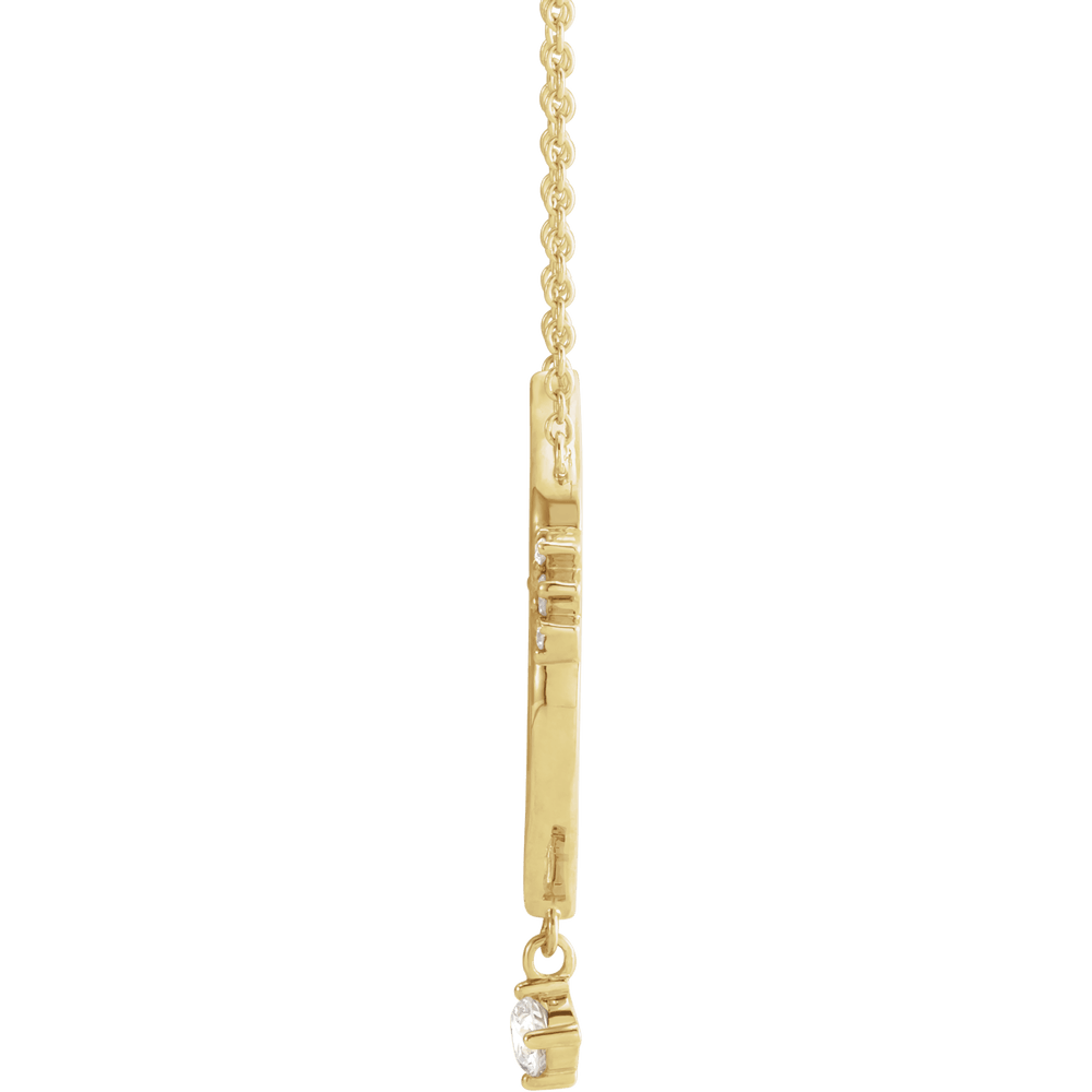 14K Yellow Gold .08 CTW Diamond Miraculous Mary Necklace